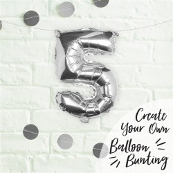 Silver Foil Number 5 Balloon - Pick and Mix