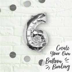 Silver Foil Number 6 Balloon - Pick and Mix