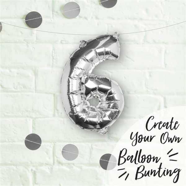 Silver Foil Number 6 Balloon - Pick and Mix