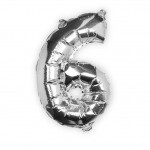 Silver Foil Number 6 Balloon - Pick and Mix