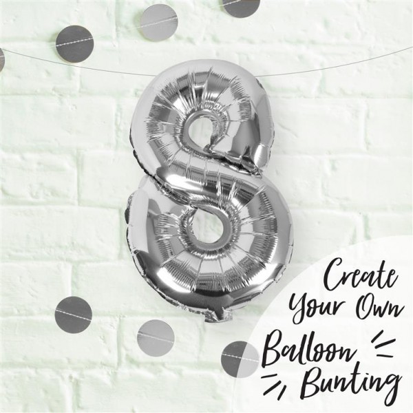 Silver Foil Number 8 Balloon - Pick and Mix