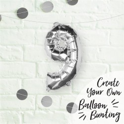 Silver Foil Number 9 Balloon - Pick and Mix