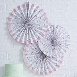 Sprinkles Paper Fan Decorations - Pick And Mix