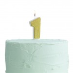 Gold Glitter Number 1 Candle - Pick and Mix