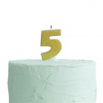 Gold Glitter Number 5 Candle - Pick and Mix