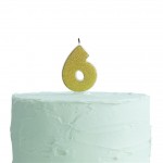 Gold Glitter Number 6 Candle - Pick and Mix