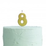Gold Glitter Number 8 Candle - Pick and Mix