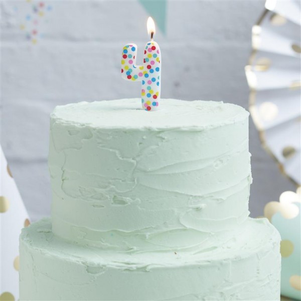 Polka Dot Candle - Number 4 - Pick and Mix