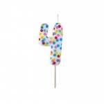 Polka Dot Candle - Number 4 - Pick and Mix