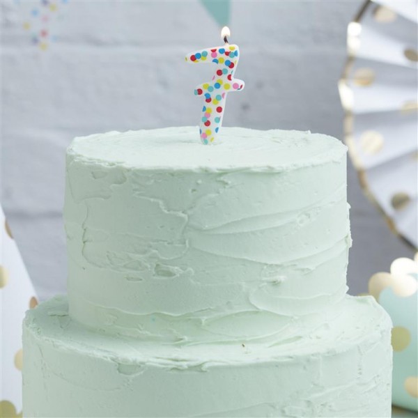 Polka Dot Candle - Number 7 - Pick and Mix