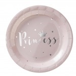 Pink & Silver Foiled Princess Party Plates - Princess Party