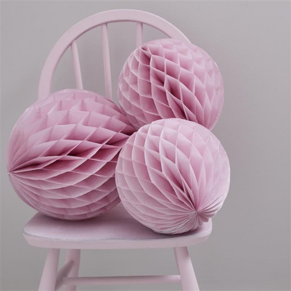 Pink Honeycomb Ball Decorations - Princess Party