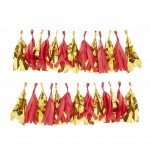 Red and Gold Foil Tassel Garland - Red and Gold