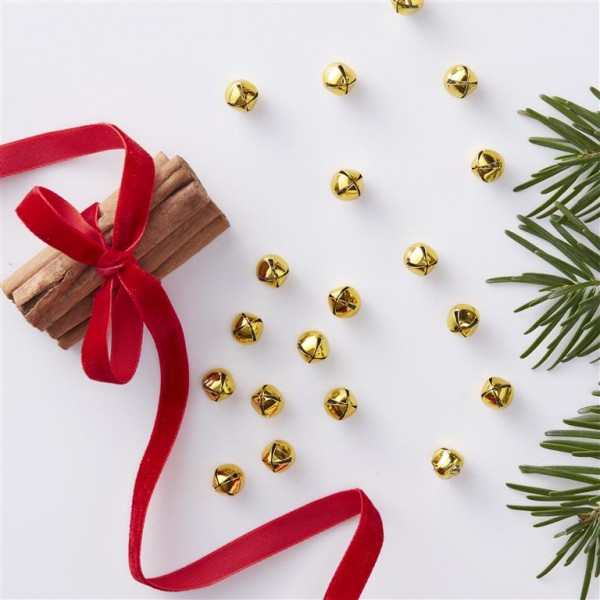 Gold Bell Confetti Decorations - Red and Gold