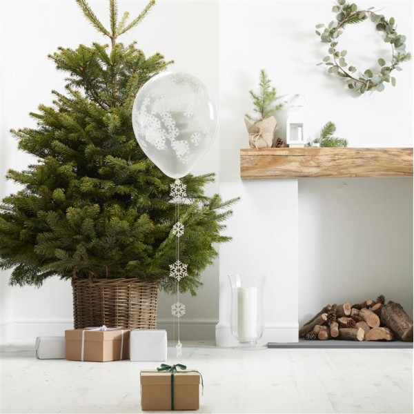 Snowflake Shaped Confetti Balloons - Rustic Christmas