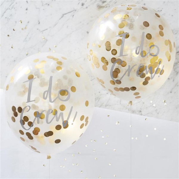 Balloons - 12" Confetti - Gold - I Do