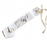 White and Gold Foiled I Do Crew Sashes - 6 Pack