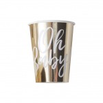 Gold Foiled Oh Baby Cups