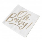 Gold Foiled Oh Baby Napkins