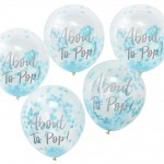  About To Pop Blue Confetti Balloons - 12" 