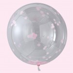 Orb Balloons - Large Pink Confetti 
