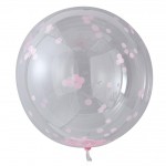 Orb Balloons - Large Pink Confetti 