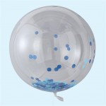 Orb Balloons - Large Blue Confetti 