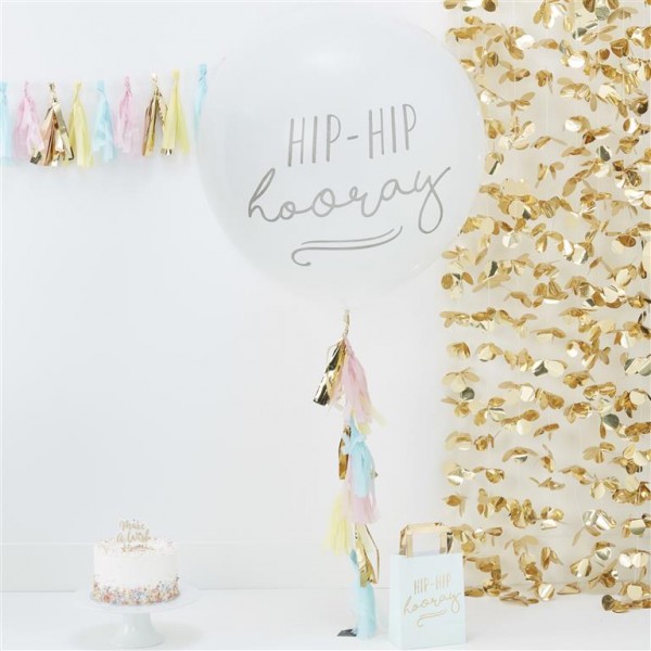 Balloon Kit -36" Hip Hip Hooray With Tassels 