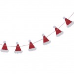 Santas Hat Pom Pom Wooden Bunting - Santa and Friends