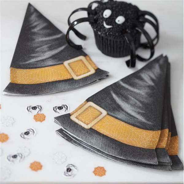 Shaped Witches Hat Halloween Napkins - Spooky Spider