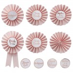 Pink & Rose Gold Hen Party Badges - Team Bride