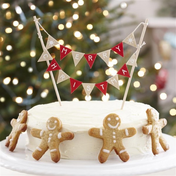Christmas Cake Bunting - VIntage Noel