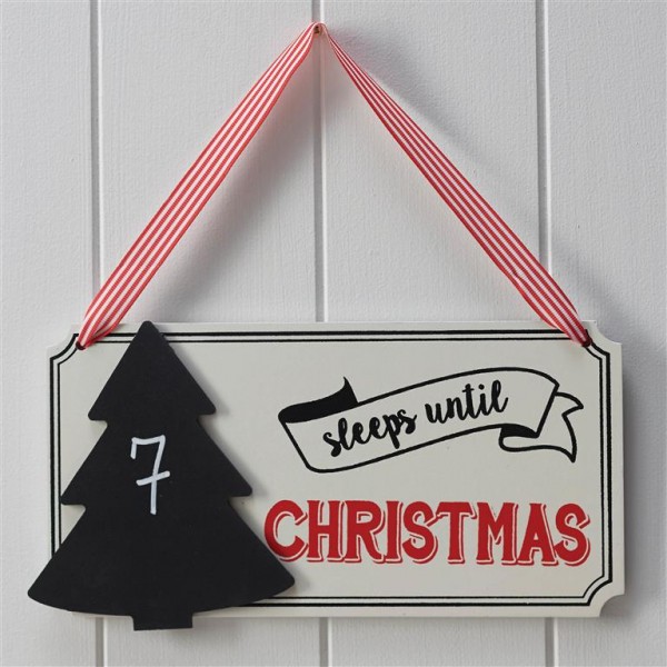 Festive Sleeps Until Christmas Chalkboard Sign - Vintage Noel