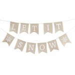 Hessian Let It Snow Bunting - Burlap - Rustic Christmas