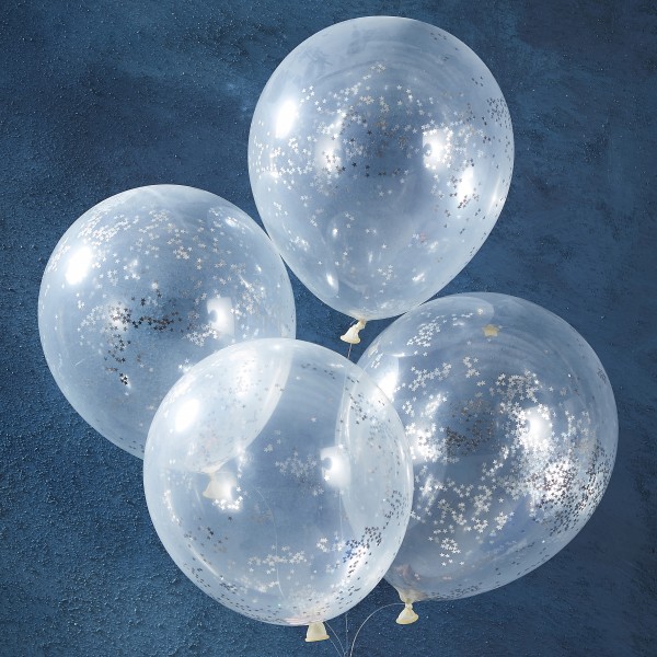 Silver Glitter Confetti Balloons - Silver Christmas Silver Glitter Confetti Balloons - Silver Christmas