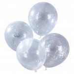 Silver Glitter Confetti Balloons - Silver Christmas Silver Glitter Confetti Balloons - Silver Christmas