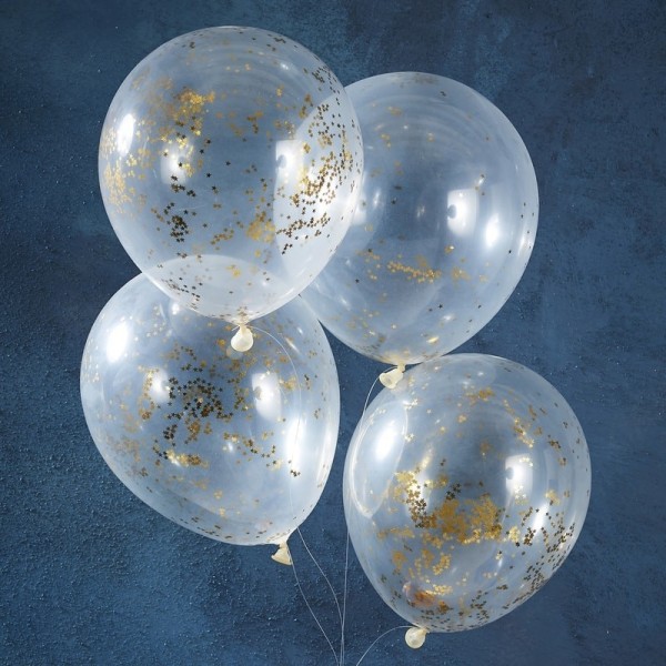 Gold Glitter Confetti Balloons - Gold Christmas