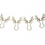 Gold Glitter Wooden Stag Bunting - Gold Christmas
