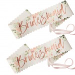 Rose Gold Foiled Floral Bridesmaid Sashes