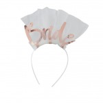 Rose Gold Bride Head Band with Veil