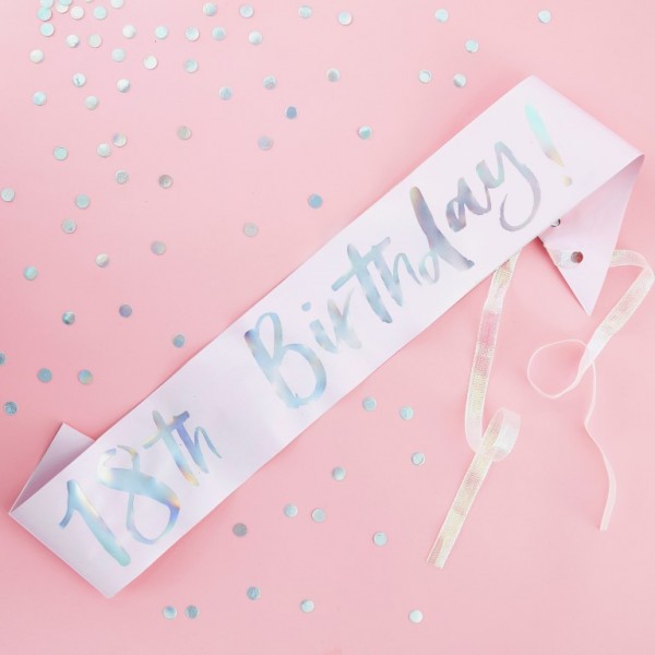Iridescent Foiled 18th Birthday Sash