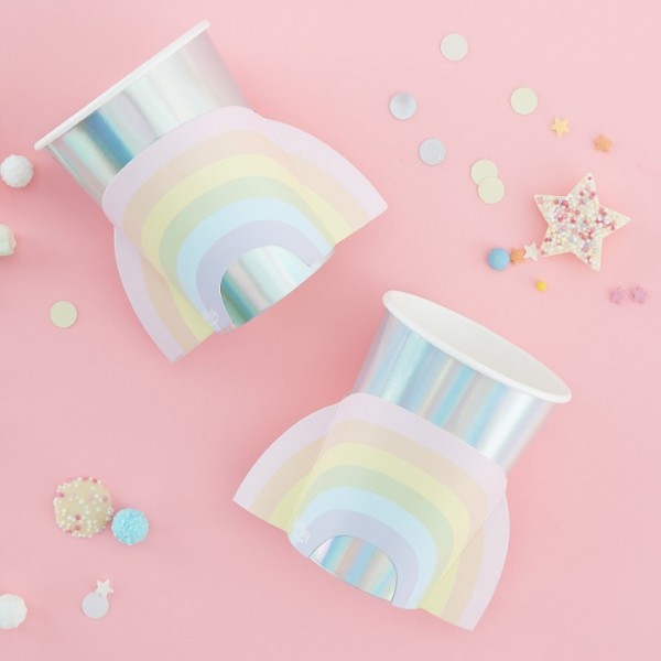 Iridescent Foiled Rainbow Cups