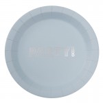 Baby Blue & Silver Foil Party Plates - Pastel Perfection