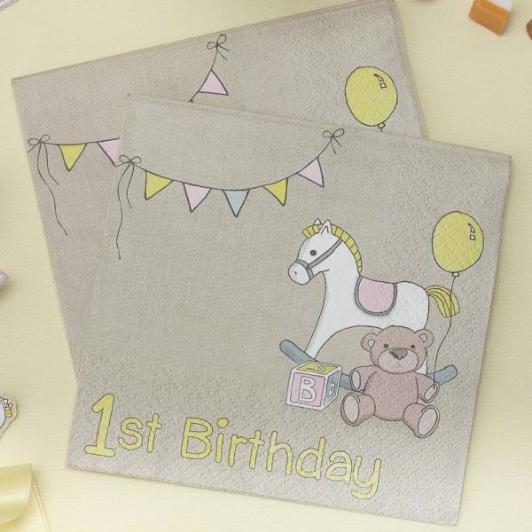 1st Birthday Napkins - Rock-A-Bye