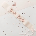 Pink and Rose Gold Team Bride Sashes - 6 Pack