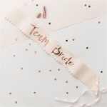 Pink and Rose Gold Team Bride Sashes - 6 Pack