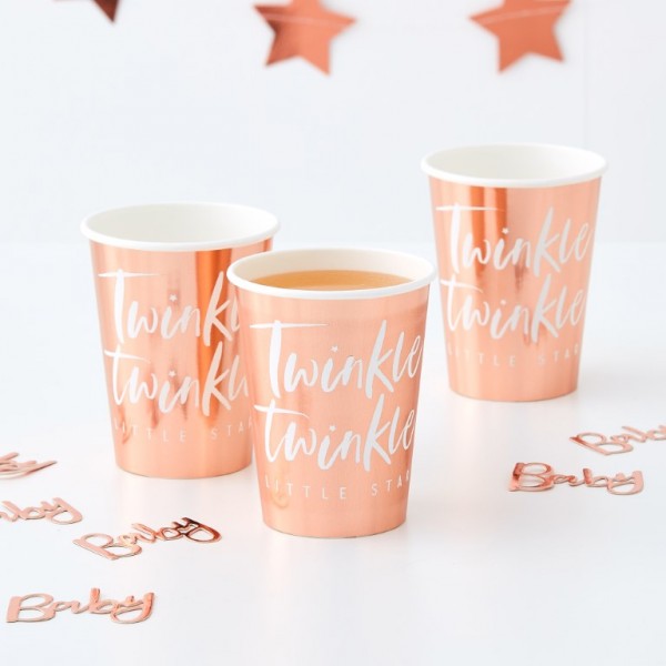 Rose Gold Foiled Twinkle Twinkle Cups