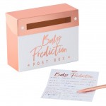 Rose Gold Foiled Baby Prediction Postbox Game