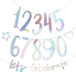 Iridescent Silver Create Your Own Number Banner