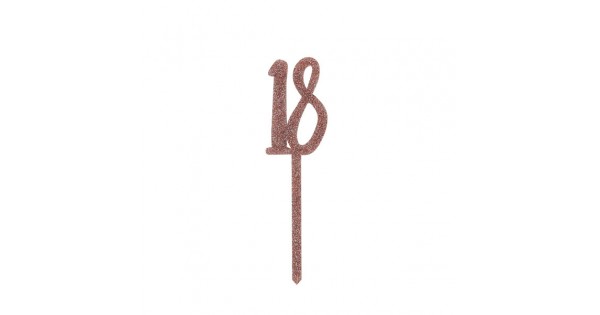 Rose Gold Glitter Acrylic 18th Birthday Cake Topper